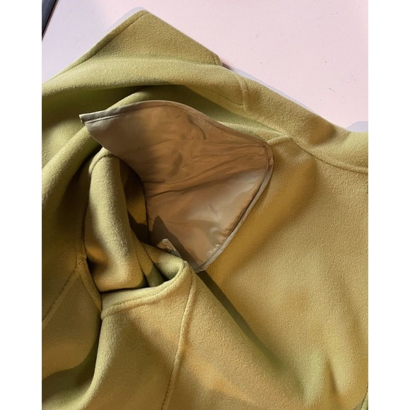 Talbots Woman Petites 22W Lime Green 100% Wool Open Front Cardigan Blazer Pocket - Picture 12 of 13